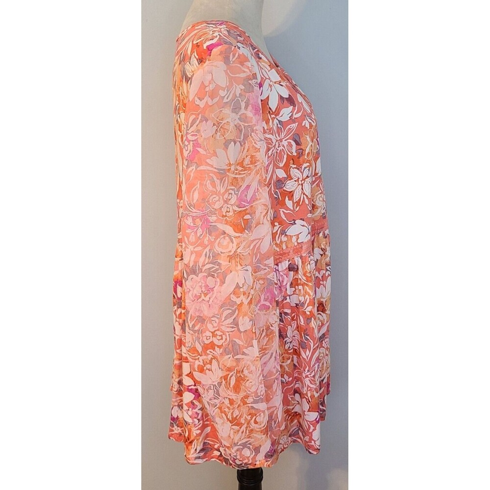 Torrid 3X Babydoll Fabric Mix Floral Super Soft Balloon Chiffon Sleeve Top Boho - Picture 6 of 16